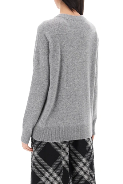 Shop Burberry "oversized Cashmere Women In Gray