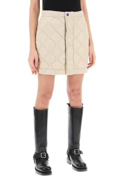 Shop Burberry Quilted Mini Skirt Women In Cream