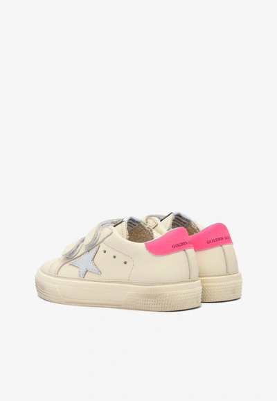 Shop Golden Goose Db Babies May School Sneakers With Laminated Star In White