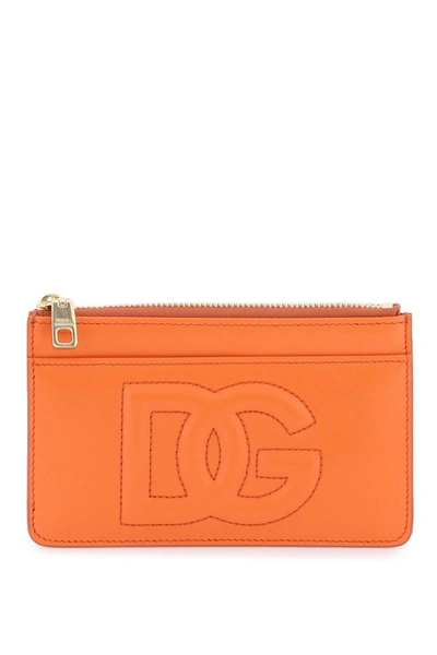Shop Dolce & Gabbana Cardholder With Logo Women In Orange