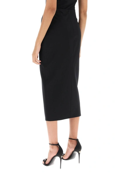 Shop Dolce & Gabbana Milano-stitch Pencil Skirt Women In Black