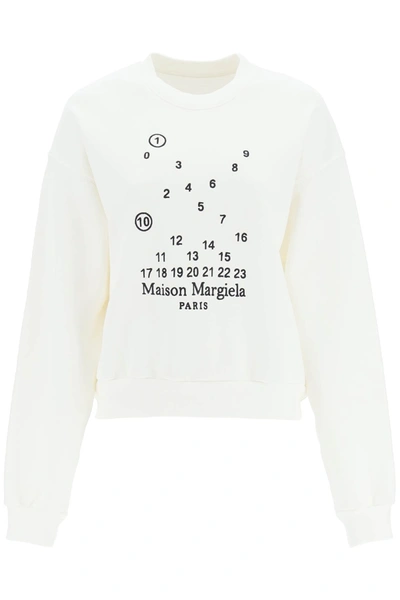 Shop Maison Margiela Logo Embroidery Sweatshirt Women In White