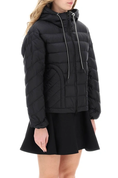 Shop Moncler Basic Delfo Hooded Puffer Jacket Women In Black