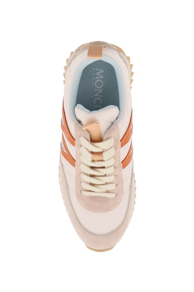 Shop Moncler Pacey Sneakers In Nylon And Suede Leather. Women In Pink