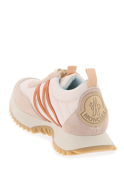 Shop Moncler Pacey Sneakers In Nylon And Suede Leather. Women In Pink