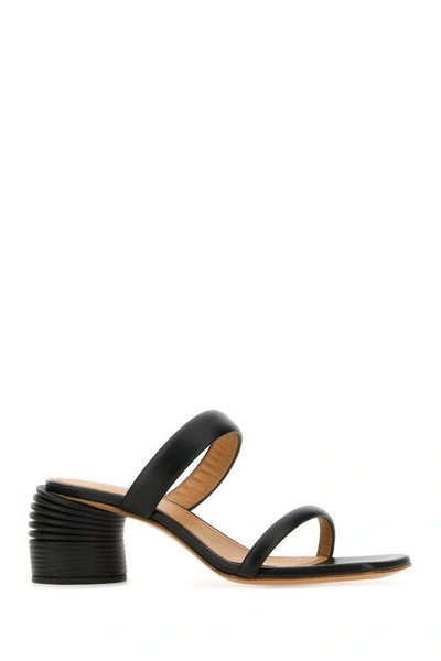 Shop Off-white Off White Woman Black Leather Spring Mules