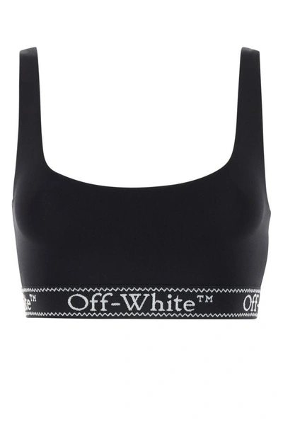 Shop Off-white Off White Woman Black Stretch Nylon Crop Top