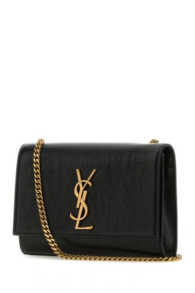 Shop Saint Laurent Woman Black Leather Small Kate Shoulder Bag