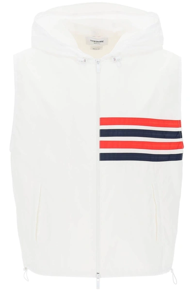 Shop Thom Browne Hooded 4-bar Men In White