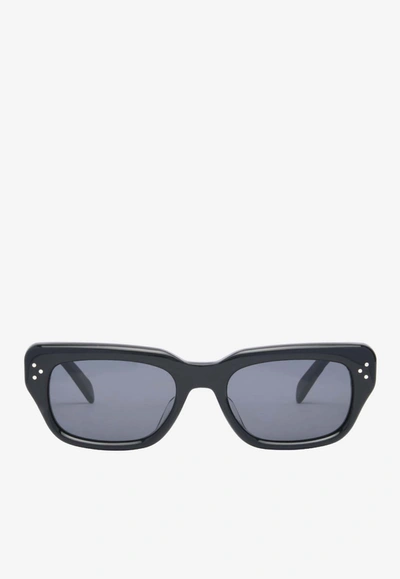 Shop Celine Bold 3 Dots Rectangular Sunglasses In Gray