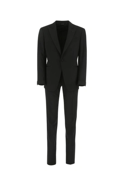 Shop Tom Ford Man Black Stretch Wool Suit