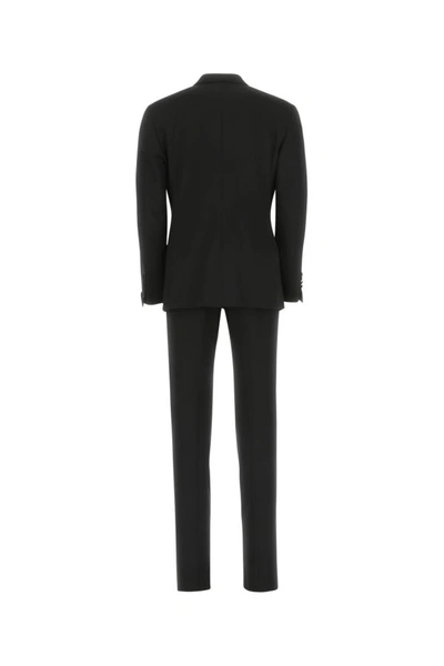 Shop Tom Ford Man Black Stretch Wool Suit