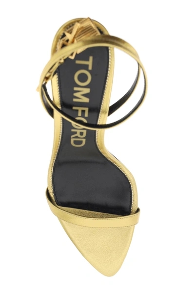 Shop Tom Ford Padlock Sandals Women In Gold