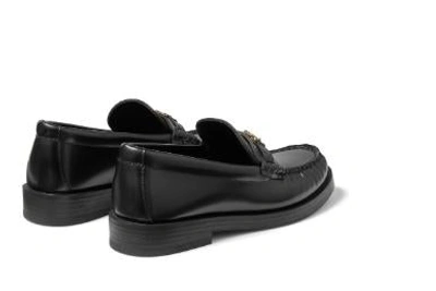 Jimmy Choo Leather Loafers With Glossy Finish And Metallic Accent