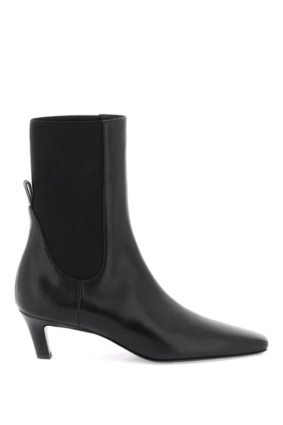 Shop Totême Toteme Mid Heel Leather Boots Women In Black