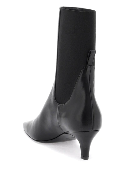 Shop Totême Toteme Mid Heel Leather Boots Women In Black