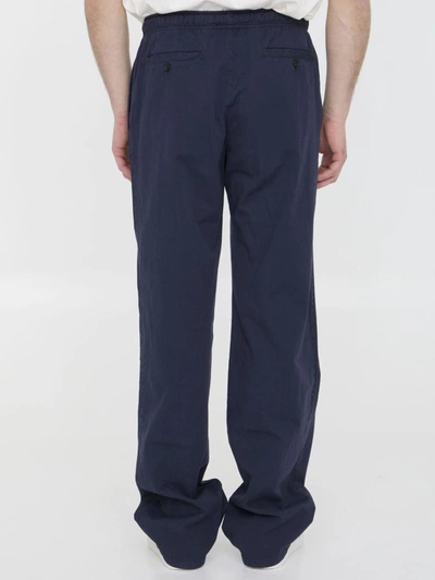 Shop Palm Angels Logo Pants In Blue