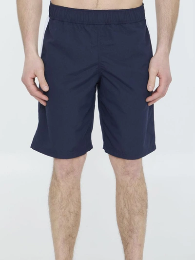 Shop Palm Angels Overlogo Swimshorts In Blue