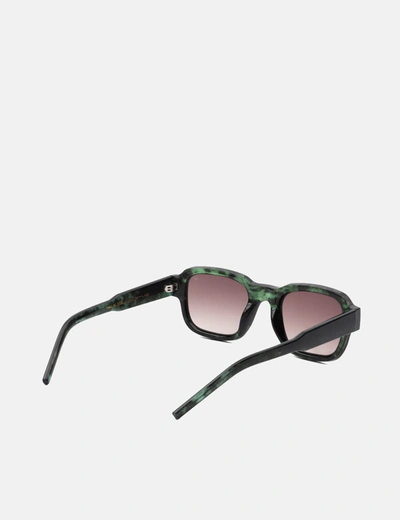 Shop A Kjaerbede A. Kjaerbede Halo Sunglasses In Green Marble Transparent