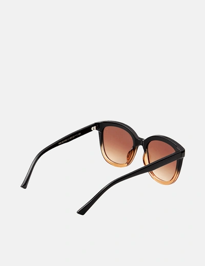 Shop A Kjaerbede A. Kjaerbede Billy Sunglasses In Black/brown Transparent