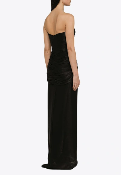 Shop Costarellos Brigitta Strapless Cut-out Gown In Black