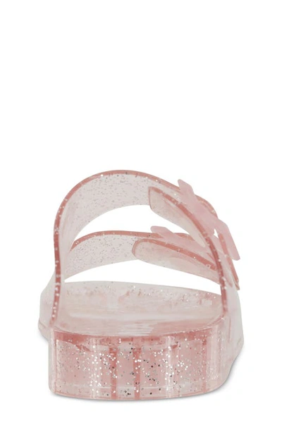 Shop Mia Kids' Little Jewell Buckle Slide Sandal In Translucent Pink Glitter