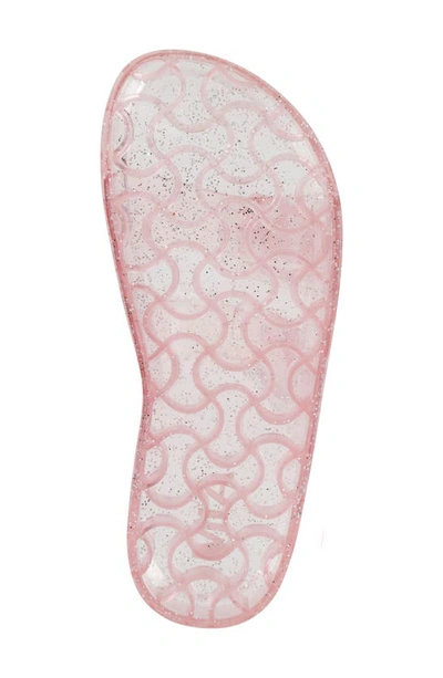 Shop Mia Kids' Little Jewell Buckle Slide Sandal In Translucent Pink Glitter