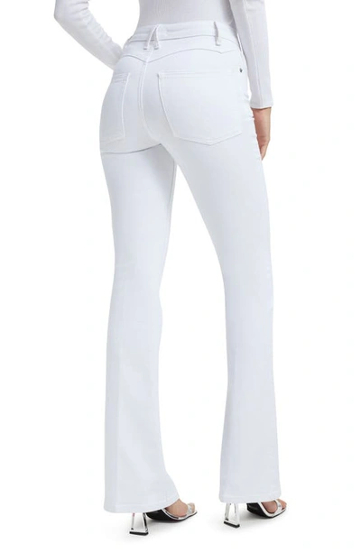 Good American Good Classic High Waist Bootcut Jeans In White001