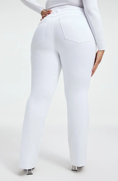 Good American Good Classic High Waist Bootcut Jeans In White001
