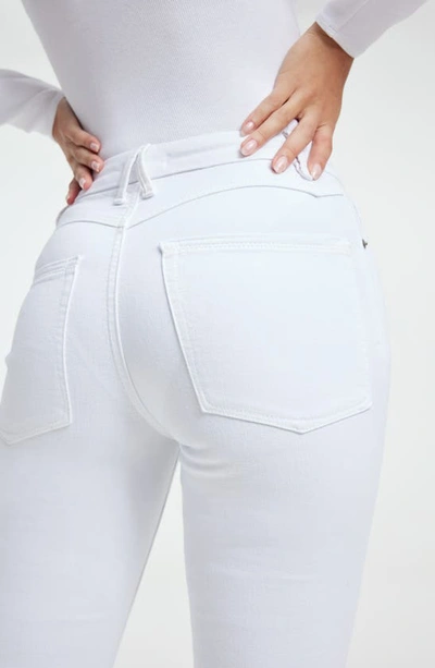 Good American Good Classic High Waist Bootcut Jeans In White001