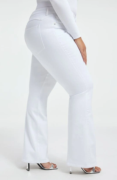 Good American Good Classic High Waist Bootcut Jeans In White001