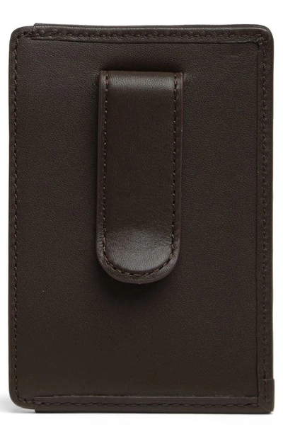 Shop Tumi Alpha Money Clip Card Case In Anthracite/ Brown