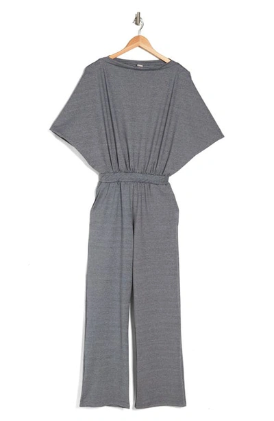 Shop Go Couture Dolman Sleeve Crop Jumpsuit In Heather Grey