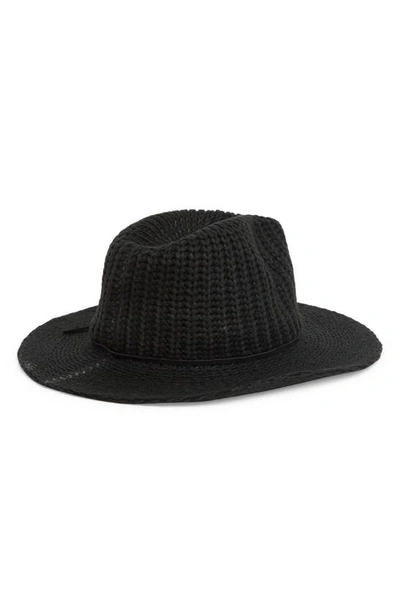 Nine West Rib Knit Panama Hat In Black