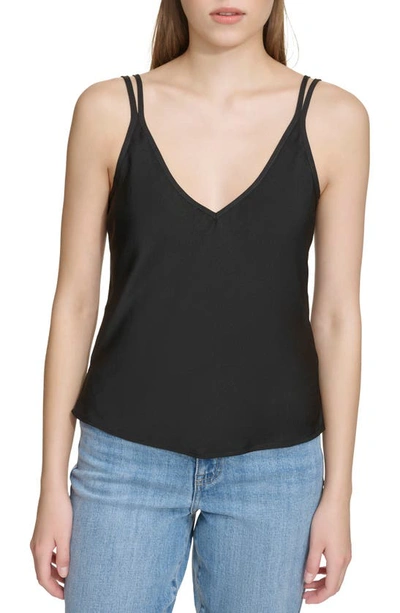 Shop Dkny Strappy Camisole In Black