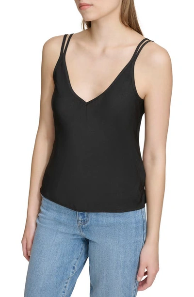 Shop Dkny Strappy Camisole In Black