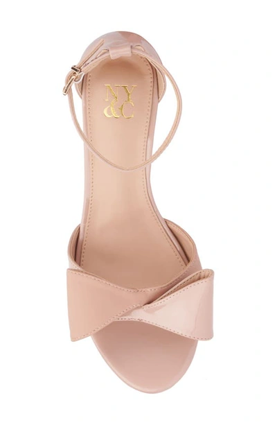 Shop New York And Company Shelby Wedge Sandal In Natural Combo