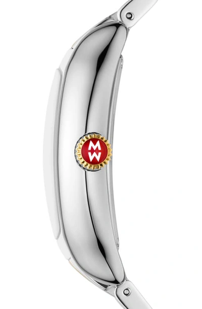 Shop Michele Jolie Diamond Two-tone Bracelet Watch, 40mm In Two Tone