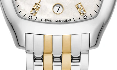 Shop Michele Jolie Diamond Two-tone Bracelet Watch, 40mm In Two Tone
