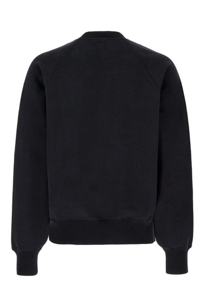 Shop Ami Alexandre Mattiussi Ami Paris Ami De Coeur Organic Cotton Sweatshirt In Black
