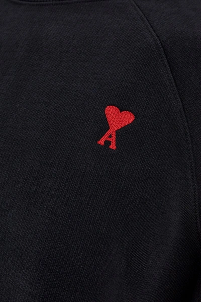 Shop Ami Alexandre Mattiussi Ami Paris Ami De Coeur Organic Cotton Sweatshirt In Black