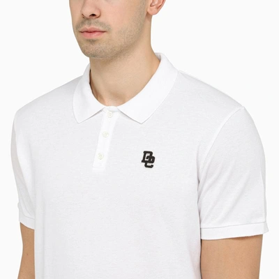 Shop Dsquared2 Short-sleeved Polo Shirt With Logo Embroidery In White
