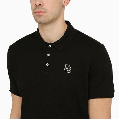 Shop Dsquared2 Short-sleeved Polo Shirt With Logo Embroidery In Black
