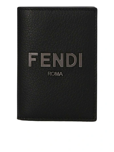 Shop Fendi Credit Card Case In Black