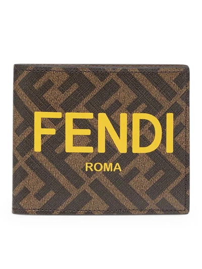 Shop Fendi Wallet(generic) In Yellow & Orange