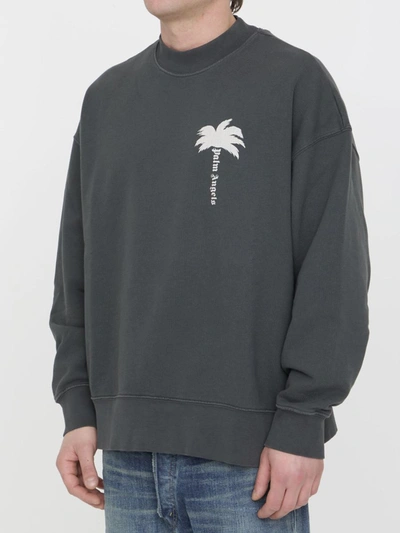 Shop Palm Angels The Palm Sweatshirt In Grey
