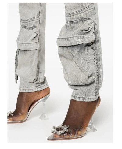 Attico Denim Trousers With Waist Belt Loops In Grey