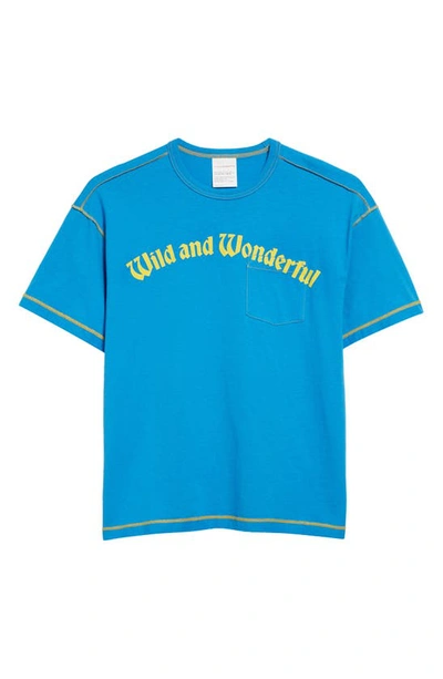 Shop Stockholm Surfboard Club Box Organic Cotton Graphic T-shirt In Blue