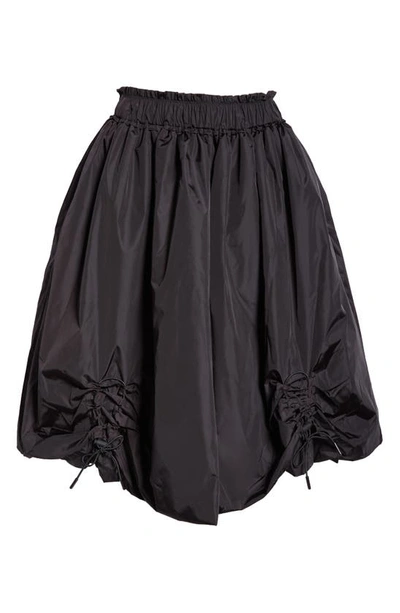 Shop Simone Rocha Ruched Padded Nylon Midi Skirt In Black