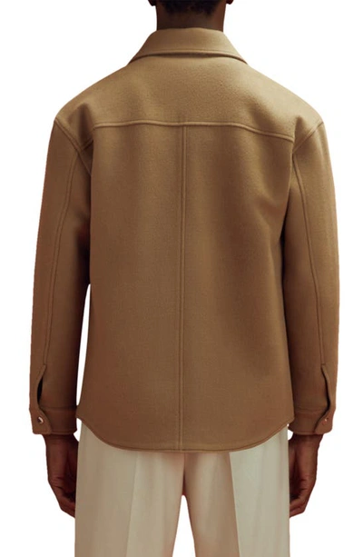 Shop Reiss X Mclaren Formula 1 Team Collection Clarke Wool Blend Shirt Jacket In Camel